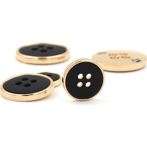 Four-eyed suit button fashion mens coat button coat buckle clothes button metal sweater buckle 15mm 18mm