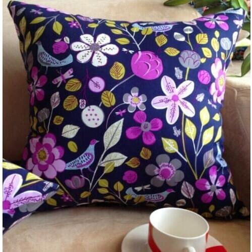 Blue Nightingale decorative pillowcase hugging cushion covers purple cotton pilowcase rustic style cushion cover