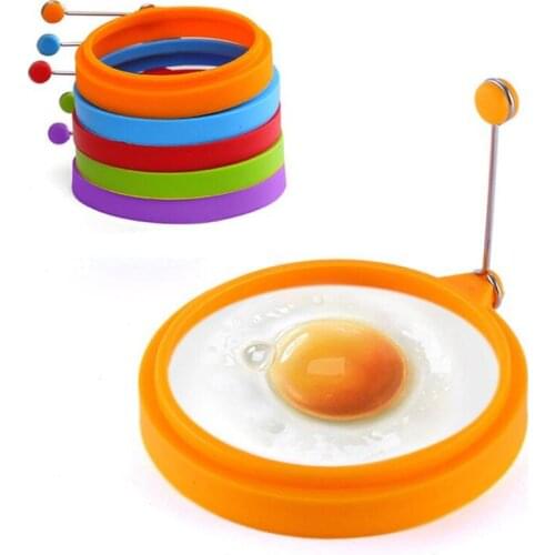 New Silicone Fried Egg Pancake Ring Omelette Fried Egg Round Shaper Eggs Mould for Cooking Breakfast Frying Pan Oven Kitchen