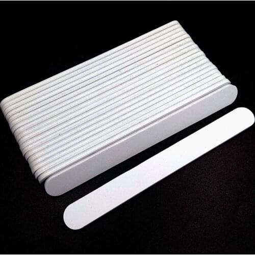 5/10pcs Nailfile 100/180 Professional Nail Buffer White Sandpaper Buffing Sanding Files Straight Round Head Lime Angle