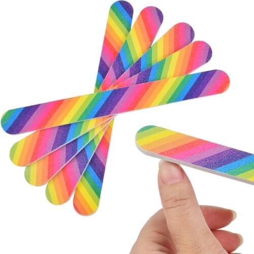 Nail File Sanding Buffer Block Pedicure Manicure Buffing Polish Beauty Tools Professional Nail Files Grey/Black/Rainbow Boat