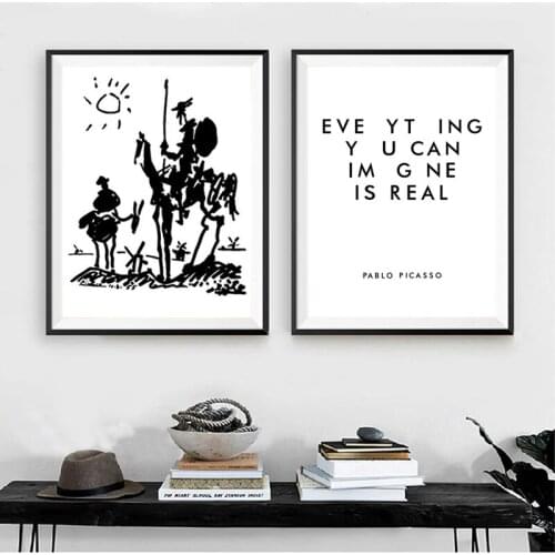 Everyhing you can image is real Pablo Don Quixote Poster Picasso Art Paintings Canvas Print Home Decor Painting Wall Picture