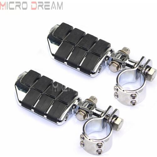Motorbike Highway Foot Pegs Rest 38mm Crash Bar Clevis Mount Footrests for Harley Honda Yamaha Suzuki 1-1/2" Clamps Universal