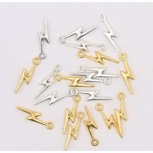 60Pcs 5*20mm 2 Color MINI Lightning Charms Natural Phenomenon Pendant Metal Alloy For DIY Jewelry Bracelet Necklace Marking