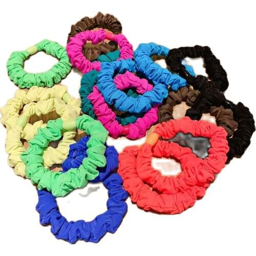 Retro Pleated Mini Simple Rubber Band Headdress Girls Headband Multicolor Ponytail Hair Circle