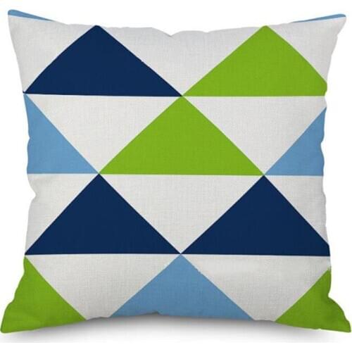 Modern Teal Blue Geometric Cushion Cover Nordic Fashion Home Decorative Pillow Polyester Cotton Sofa Car Chair Pillow Case