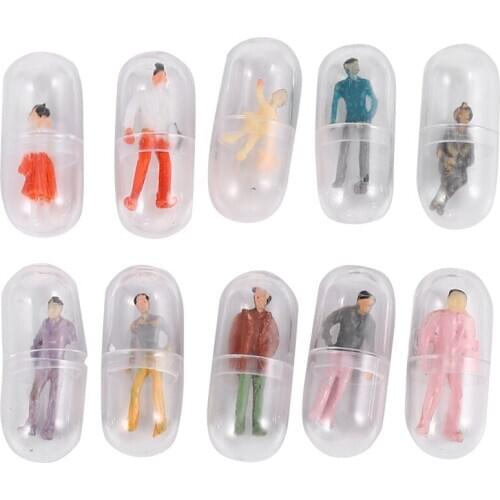 Quality 10Pcs/Lot Transparent Capsule Shell Plastic Pill Container Pill Cases Bottle Splitters Capsule Figurines Diy Accessories