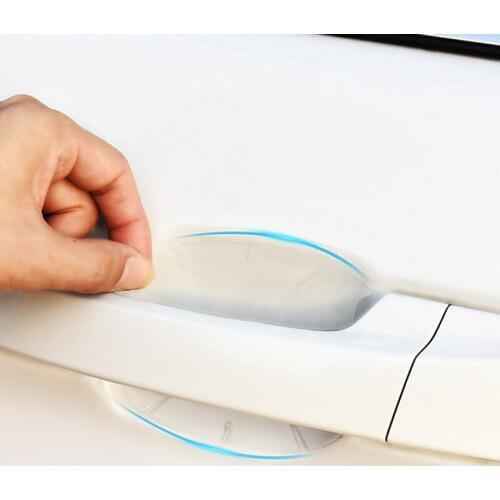 4Pcs / LOT car handle protective film transparent car sticker for Skoda Octavia Citroen C-Quatre Peugeot