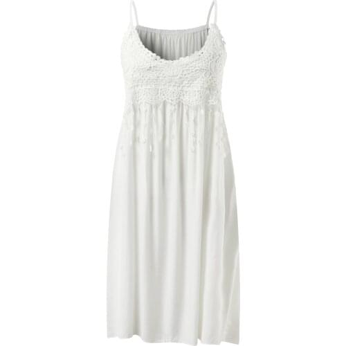 Lace Robe Dresses Sleeveless Loose Spaghetti Trap Tunic Dress Womens Casual Knee-length Sukienka Платье Летнее Женское 2021