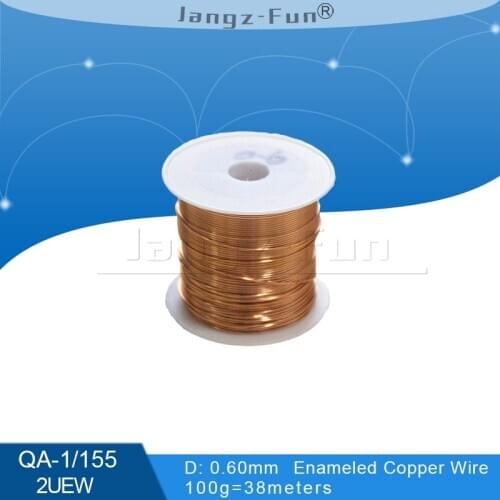 100Grams 38meters Polyurethane Enameled Copper Wire Diameter 0.60MM Varnished Copper Wires QA-1/155 2UEW Transformer Jumper