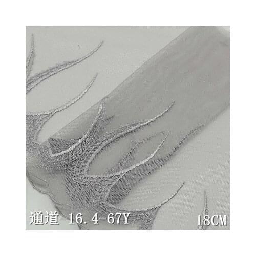 2Yards 18cm wide Gray Handmade DIY Clothing Accessories Wedding Floral Embroidery Lace Fabrics Curtains Sofa Sewing Lace Trim