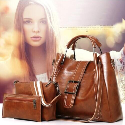 3pcs Women Handbag Set Bolsa Feminina PU Leather Fashion Designer Luxury Crossbody Shoulder Bag Ladies Hand Bags Sac A Main