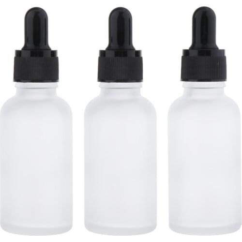 3 Pieces 30 Ml Milk Glass Mini Refillable Dropper Bottles for Essential Oils