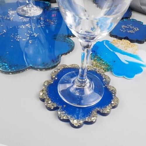 5Pcs Large Silicone Flower Coaster Resin Casting Making Molds Kit Resin Coaster Mold Agate Coaster Epoxy Molds Crafts
