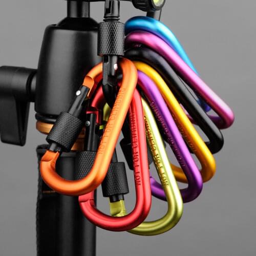 7Pcs Aluminum D Shape Buckle Carabiner Key Chain Carabiner Hook Clip Camping hiking Equipment EDC parachute Buckles