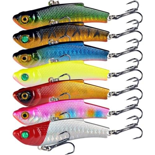 7pcs/lot Hard Baits 7cm/18.4g Wobblers Fishing Lures 7 Colors Quality Good Crankbait Wobbler Fishing Tackle VIB Bait 6# Hooks