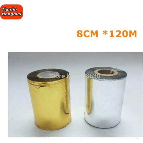 8CM*120M Golden or Silver Color Hot Foil Stamping Paper Suit For Stamp Machine DIY LOGO Golden Foil Paper Economy Choice