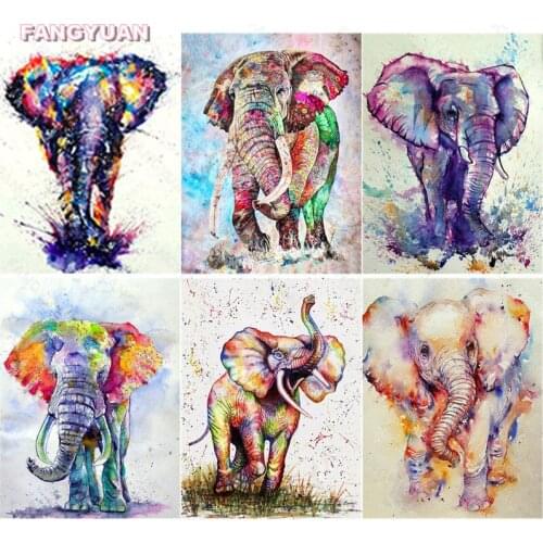 Diamond Painting Elephant Full Square Round Drill Diamond Embroidery Picture of Rhinestone Mosaic Pictures Needlework Home Decor