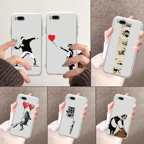 ART Graffiti Street Banksy Phone Case For Xiaomi Mi Max Note 3 A2 A3 8 9 9T 10 Lite Pro Ultra transparent fashion cover 3D