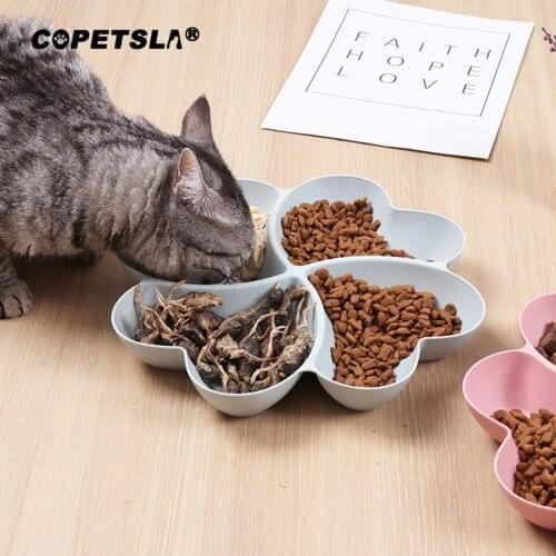 Copetsla 2021 New Pet Cat Bowl Petals Separated Dog Cat Food Bowl 4 Grid Pet Food Bowls Dish Bowls For Cats