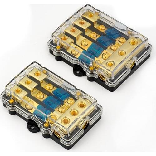 60A Car Truck Audio Amplifier Circuit Holder AGU Style Stereo Amplifier Refit Fuse Adapter 1 in 3/4 way out