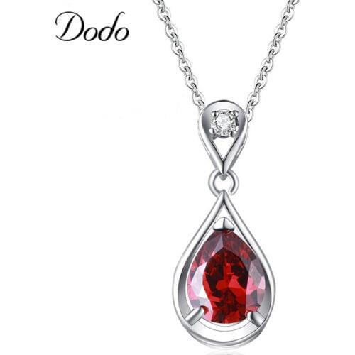 DODO New Arrival 925 Silver Color Necklaces For Women Jewelry Natural Red Stone Pendants Vintage Crystal Accessories DN5
