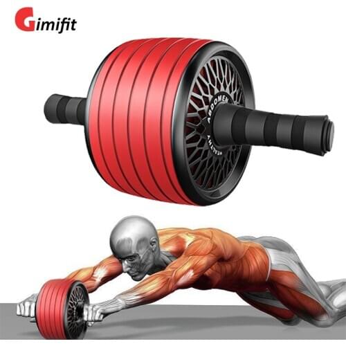 Gimift Abdominals Exercise Wheel Wider AB Roller Noiseless Abdominal Core Muscle Building Workout Gym Home Fitness Equipment