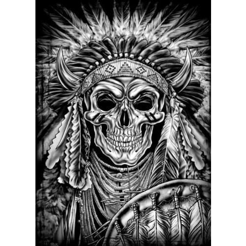 Indian skull 90x150cm with skull head flag