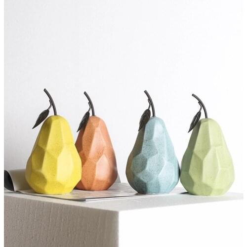 Pink Ceramic Apple Pear Decoration Simple Living Room TV Cabinet Home Decoration Fruit Decoration Crafts