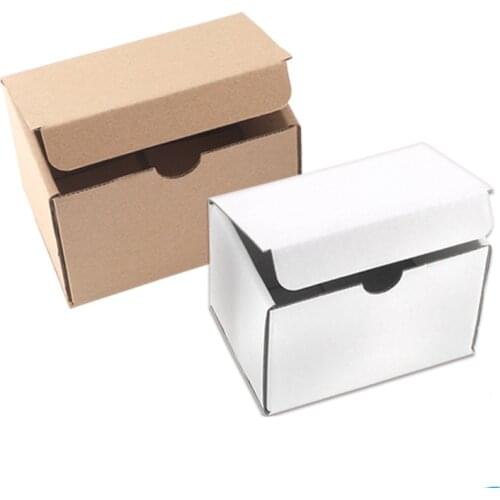 10Pcs White/Brown Corrugated Boxes Small Kraft Paper Box Foldable Cardboard Gift Box For Soap/Jewelry Hardware Packaging Boxes