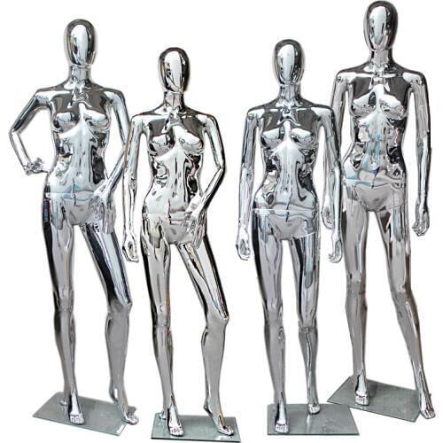 Fashionable Full Body Fiberglass Female Mannequin Silver Model Made In China Hot Sale