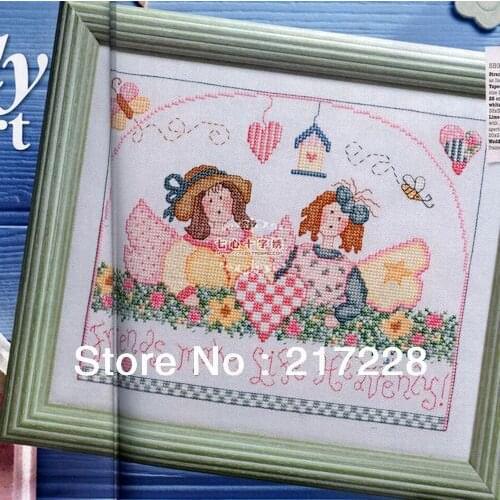 14CT Fairy Friends friendship Cross Stitches Set Kit 33x28cm CS-089WM