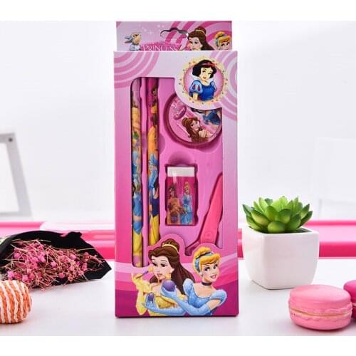 Disney Stationery Set Cartoon Mickey Pencil Eraser Scissors Sharpener Combination Set Student School Supplies Gift
