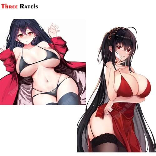 Three Ratels A400 Taihou And Taihou Azur Lane Sticker For Side Mirror Cartoon Anime Game Vinyl Materal Decal Auto Accessoriy