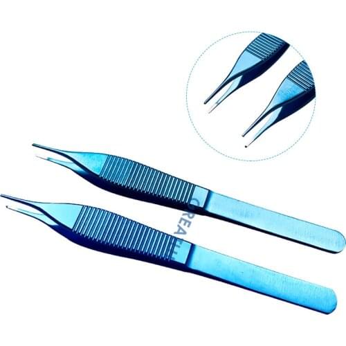 Ophthalmic Forceps Adison Tissue Tweezers Toothed Titanium Clip Veterinary Surgery Ophthalmic Eye Instrument