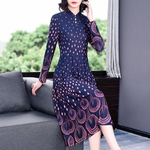 Autumn Black Vintage Knitted Long Dresses 2021 Spring Casual 4XL Plus Size Print Midi Dress Elegant Women Bodycon Party Vestidos