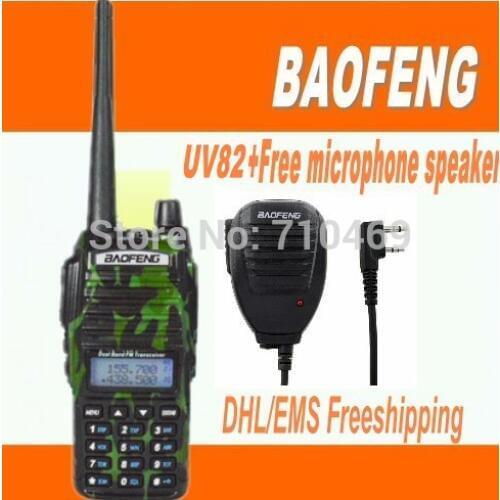 DHLFreeship+10pcs/lot Baofeng uv-82 Professional Dualband Vhf Uhf Walkie-Talkie 128 CH 5W Scan Amateur Radio Baofeng 82+Speaker