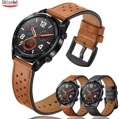 22mm watch band for Samsung Galaxy watch 3/ Gear S3 Frontier Genuine Leather breacelet huawei watch gt 2-2e-pro strap 42mm 46mm