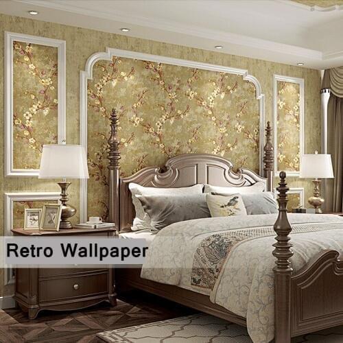Retro 3D Embossed Floral Wallpaper For Walls Roll Living Room TV Background Wall Decoration Non-woven Wall Papers Home Decor