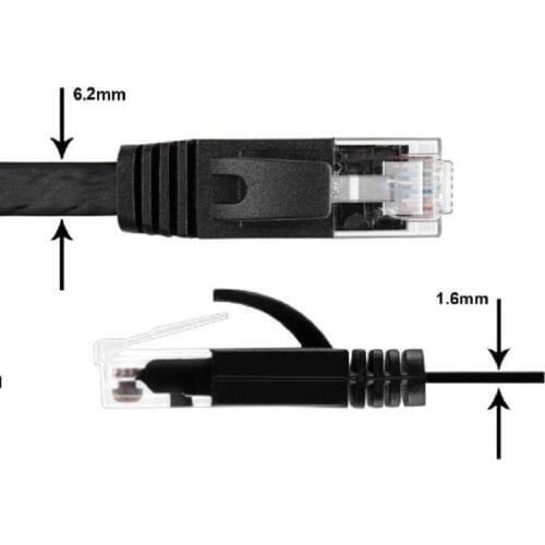 50pcs/lot Pure copper wire CAT6 Flat UTP Ethernet Network Cable 2m 6ft RJ45 Patch LAN cable black/white color