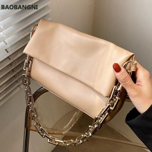 Thick Chain Armpit bag Fashion New High-quality PU Leather Womens Designer Handbag High capacity Shoulder Messenger Bag