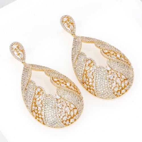 TIRIM Teardrop Shaped Dangle Earrings for Women Wedding Drop Full Cubic Zironia Charm Fashion Jewelry Gifts New Arrivals 2020