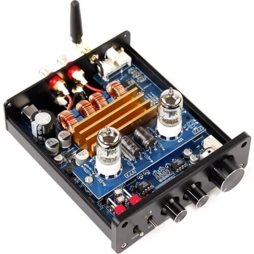TPA3221 Dual Channel 6J1 5654 Tube Amplifier Preamplifier 210W+210W Preamp DC18-30V Digital Power Amplify Bluetooth