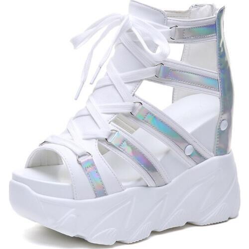 Women Comforty Shoes Women Muffin Bottom Wedges Heels Summer Shoes Female Breathable Sandals Women Fashion Platform Sandals