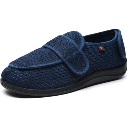 Spring Autumn Breathable Velcro Opened Front And Rear Widened Cloth Soft Comfortable Soles Healthy Diabetes Fat Shoes