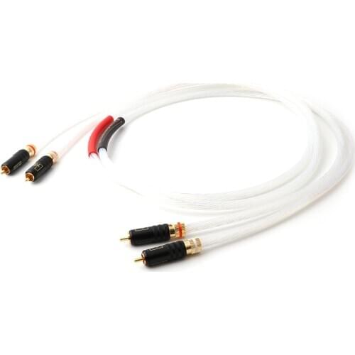Yter 7N PHOCC pure copper silver plted audio RCA interconnect cable audio extend wire with Gold Plated RCA connector plug