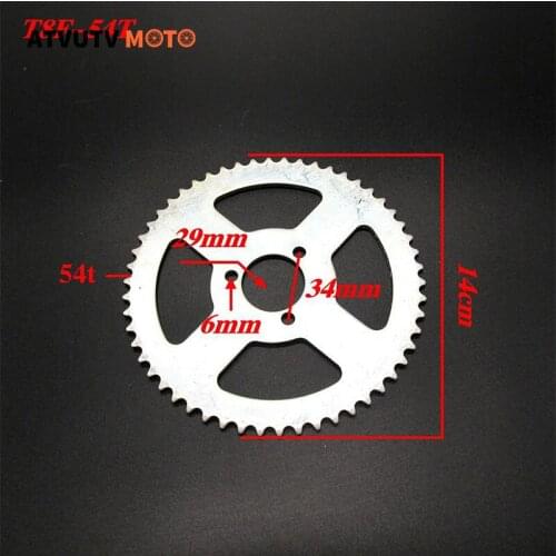 T8F 54T 29mm Inner Diameter 54 Tooth Rear Chain Sprocket plate For 47cc 49cc Pocket Bike Mini Moto Quad ATV