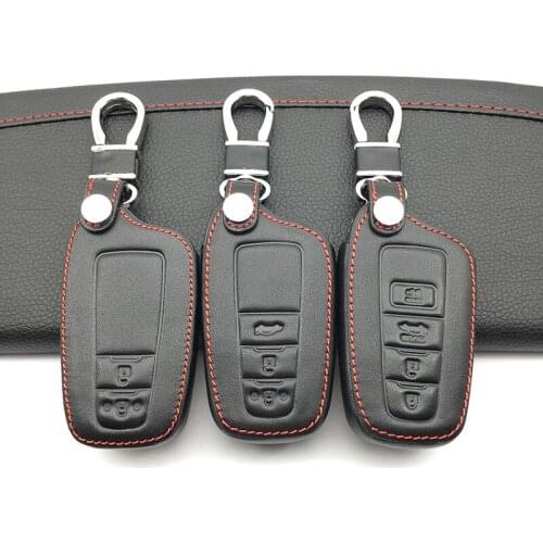 For Toyota Camry 2018 2017 Aygo RAV4 Corolla 2018 CHR / C-HR Prius Prado Genuine Leather Protector Cover Case Remote Car Key
