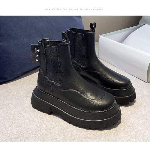 2020 Fashion Women Ankle Boots Autumn Lace Up High Quality Leather Boot Anti-slip Wear-resistant Comfortable Women Ankle Boot