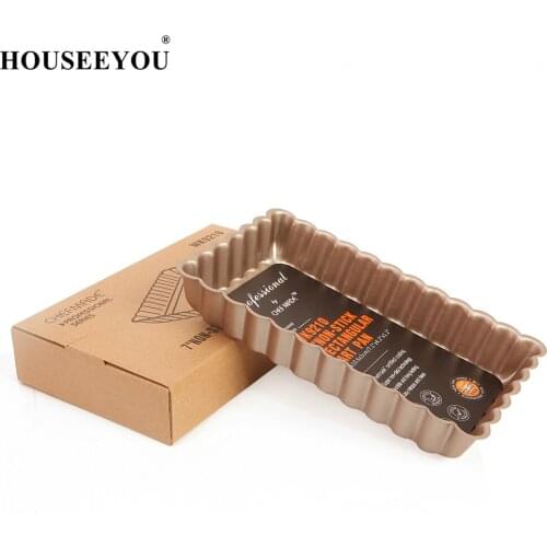 Golden 7" Nonstick Rectangular Baking Mold Metal Cake Baking Pan Pie Dishes Bread Mold Loaf Oven Biscuit Cookie Baking Tray